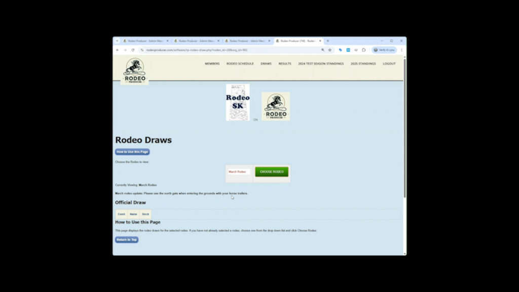 Rodeo Producer - Settings - Page Top - per rodeo draw example