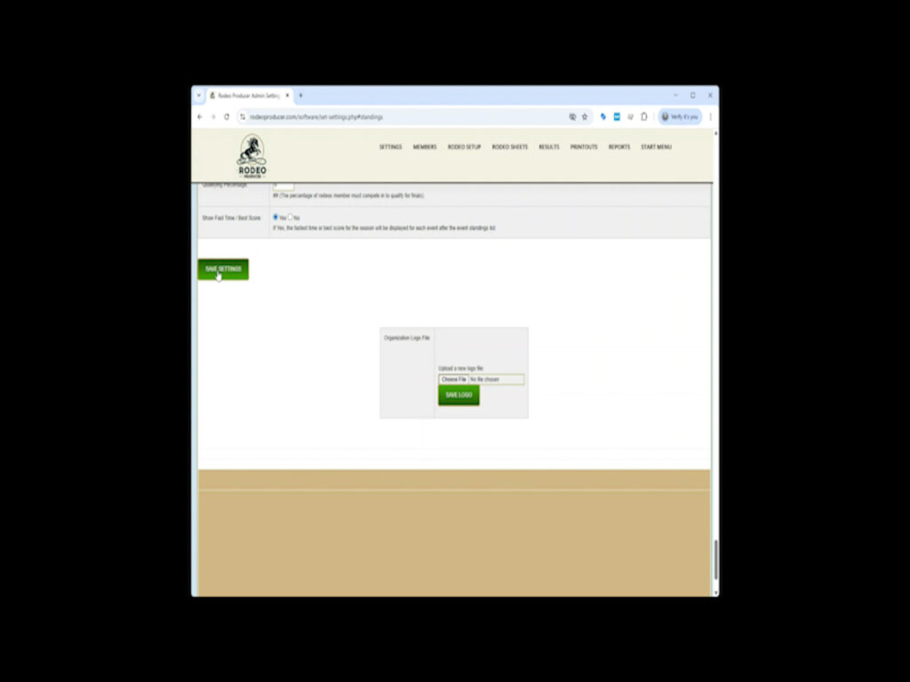 Rodeo Producer - Settings - System Settings - Account - form save button