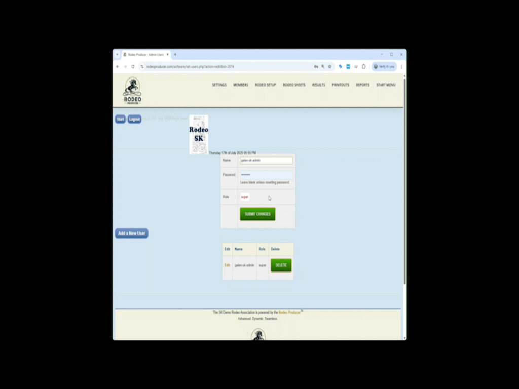 Rodeo Producer - Settings - User Profiles - creating Rodeo Producer - Settings - User Profiles - creating