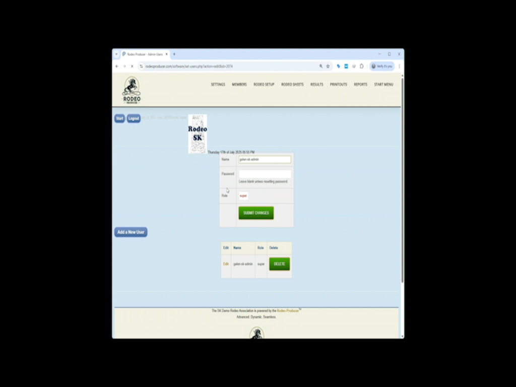 Rodeo Producer - Settings - User Profiles - editing Rodeo Producer - Settings - User Profiles - editing