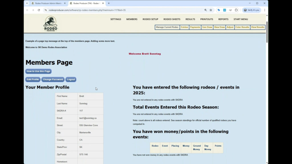 Rodeo Producer - Members - Set Members - Member Profile