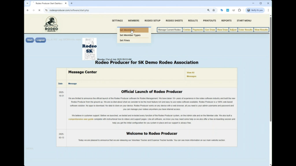 Rodeo Producer - Members - Set Members - Select