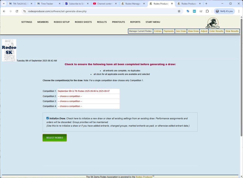 rodeo producer - advanced - 2 go plus average - generate draw - 1