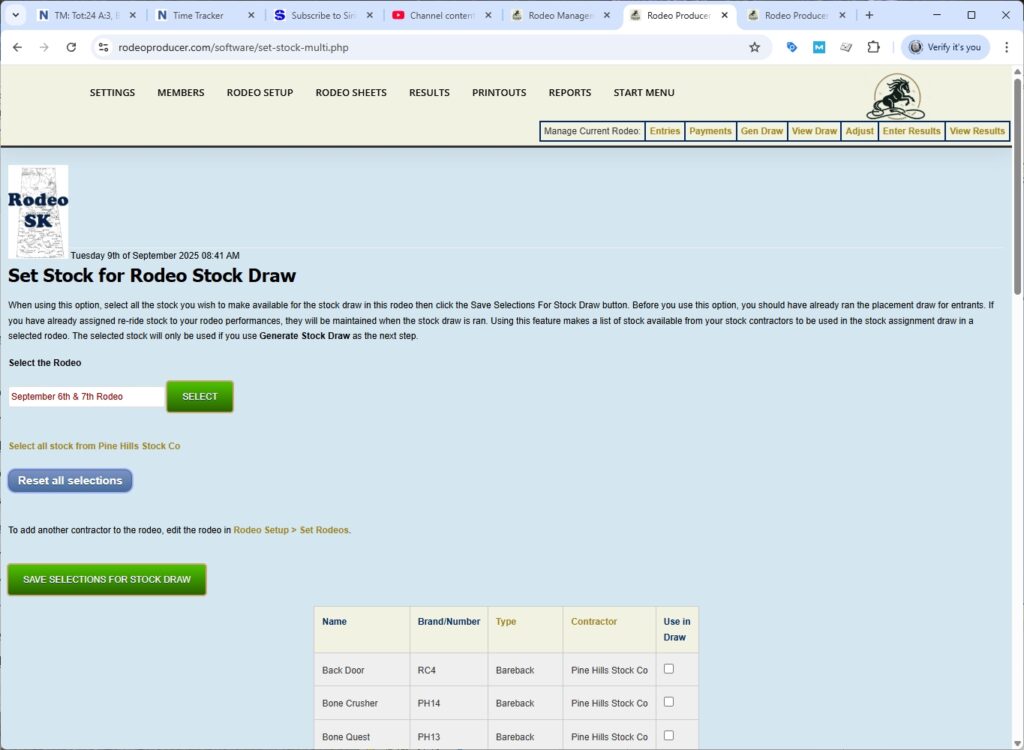 rodeo producer - advanced - 2 go plus average - set stock - 1