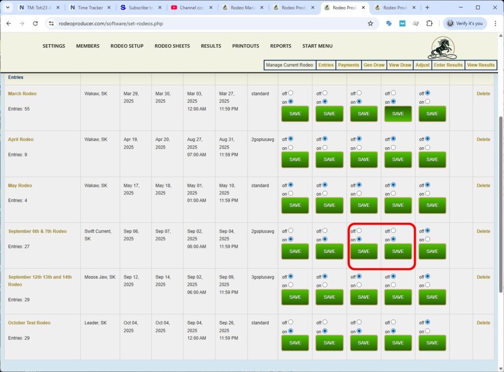 rodeo producer - advanced - 2 go plus average - show results