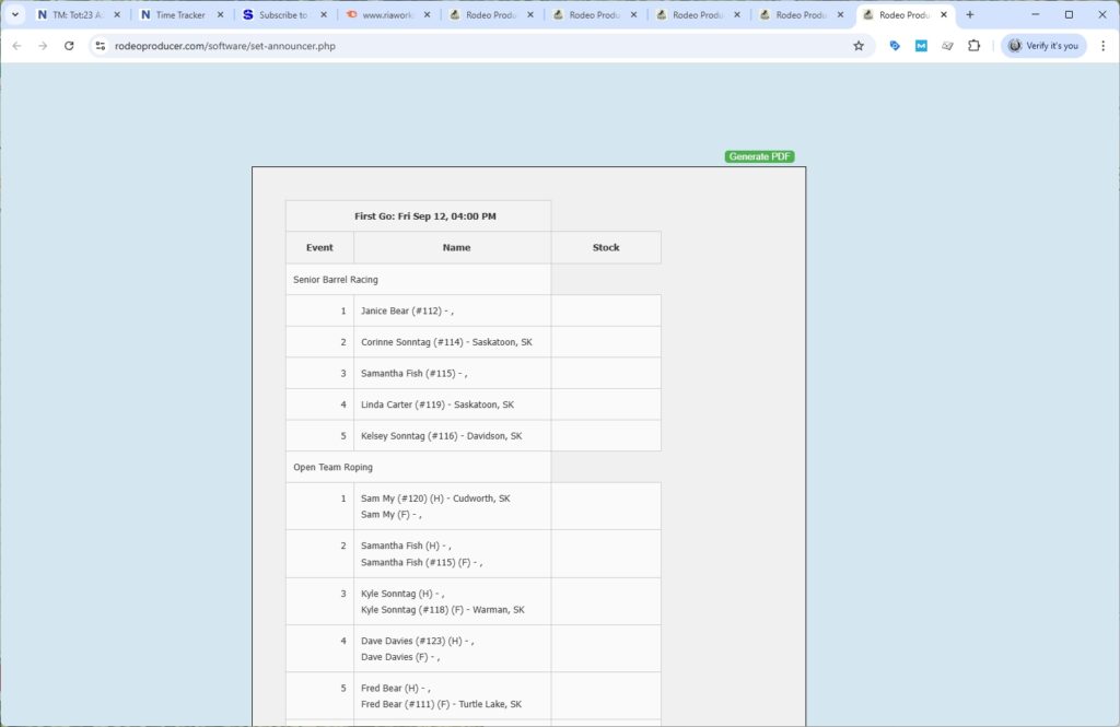 rodeo producer - advanced - 3 go plus average rodeo - announcer sheets rodeo producer - advanced - 3 go plus average rodeo - announcer sheets