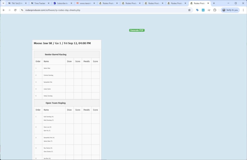 rodeo producer - advanced - 3 go plus average rodeo - day sheets rodeo producer - advanced - 3 go plus average rodeo - day sheets