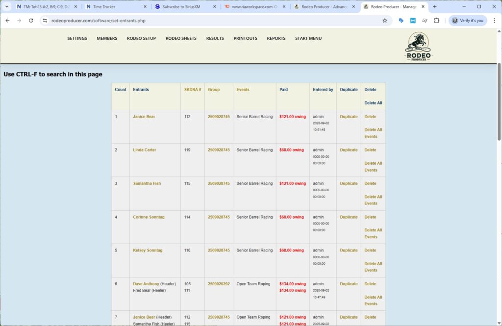 rodeo producer - advanced - 3 go plus average rodeo - entries - 1 rodeo producer - advanced - 3 go plus average rodeo - entries - 1
