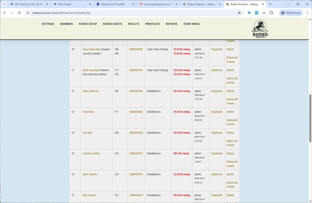 rodeo producer - advanced - 3 go plus average rodeo - entries - 2 rodeo producer - advanced - 3 go plus average rodeo - entries - 2
