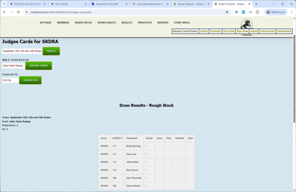 rodeo producer - advanced - 3 go plus average rodeo - judges cards rodeo producer - advanced - 3 go plus average rodeo - judges cards
