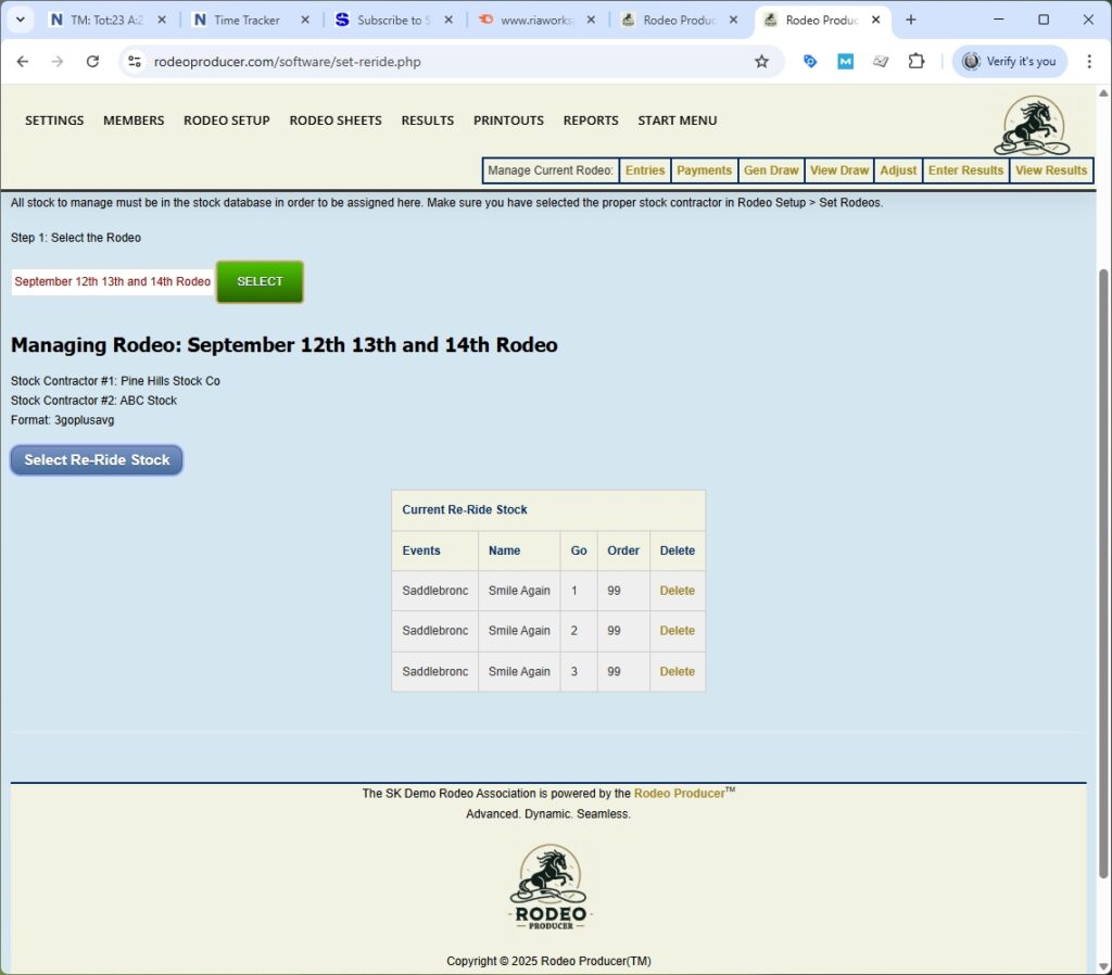 rodeo producer - advanced - 3 go plus average rodeo - re-ride rodeo producer - advanced - 3 go plus average rodeo - re-ride