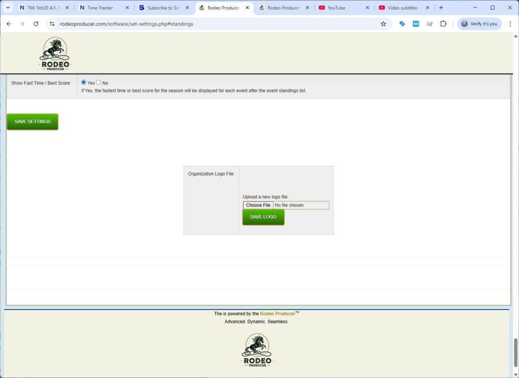 rodeo producer - advanced settings - system settings - part III - org logo