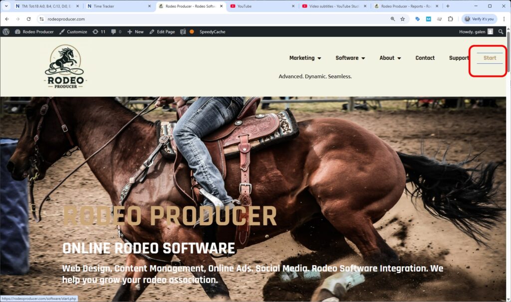 rodeo producer - reports - list of rodeo entrants - start