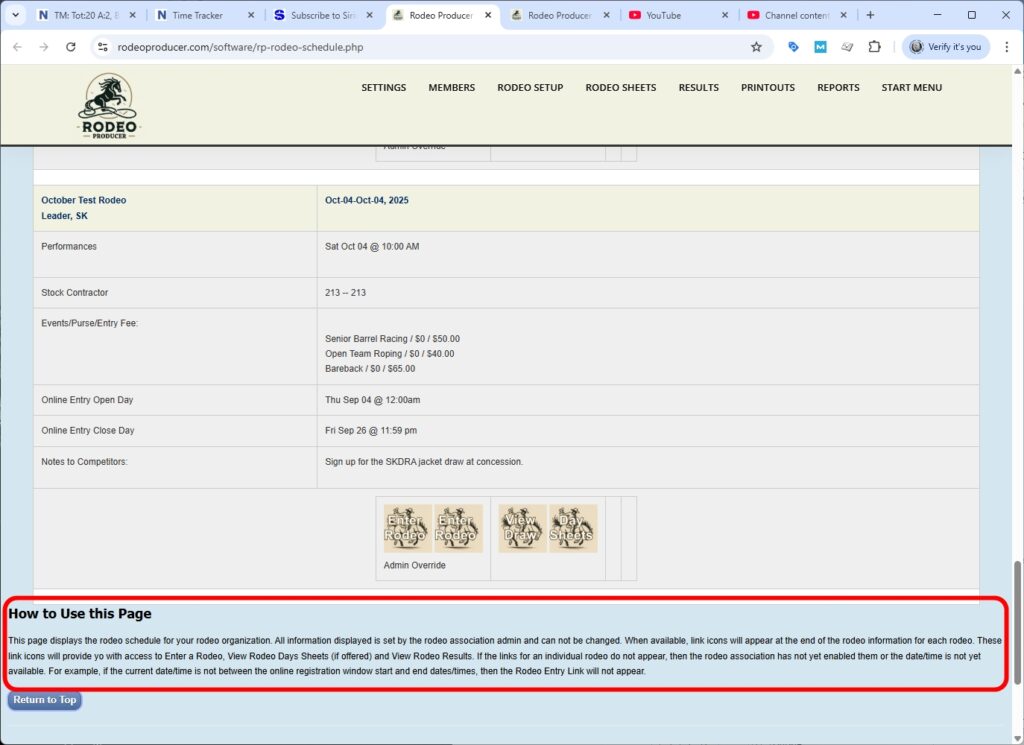 rodeo producer - start menu - member view - how to use rodeo producer - start menu - member view - how to use