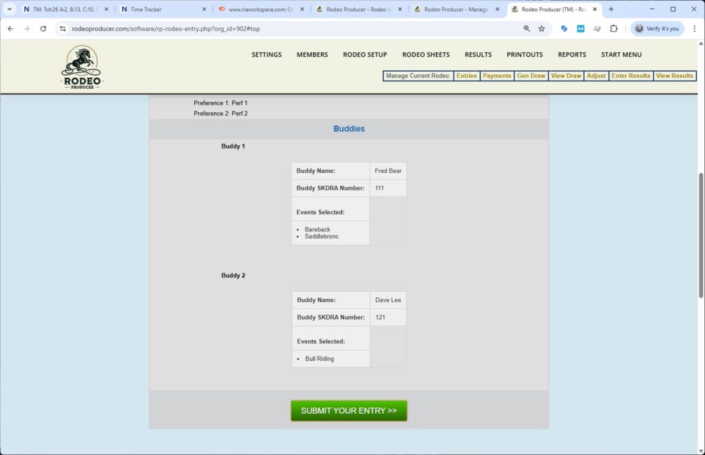 Rodeo Producer - Rodeo Setup - Entry by Admin - form - group - buddy - entry msg2