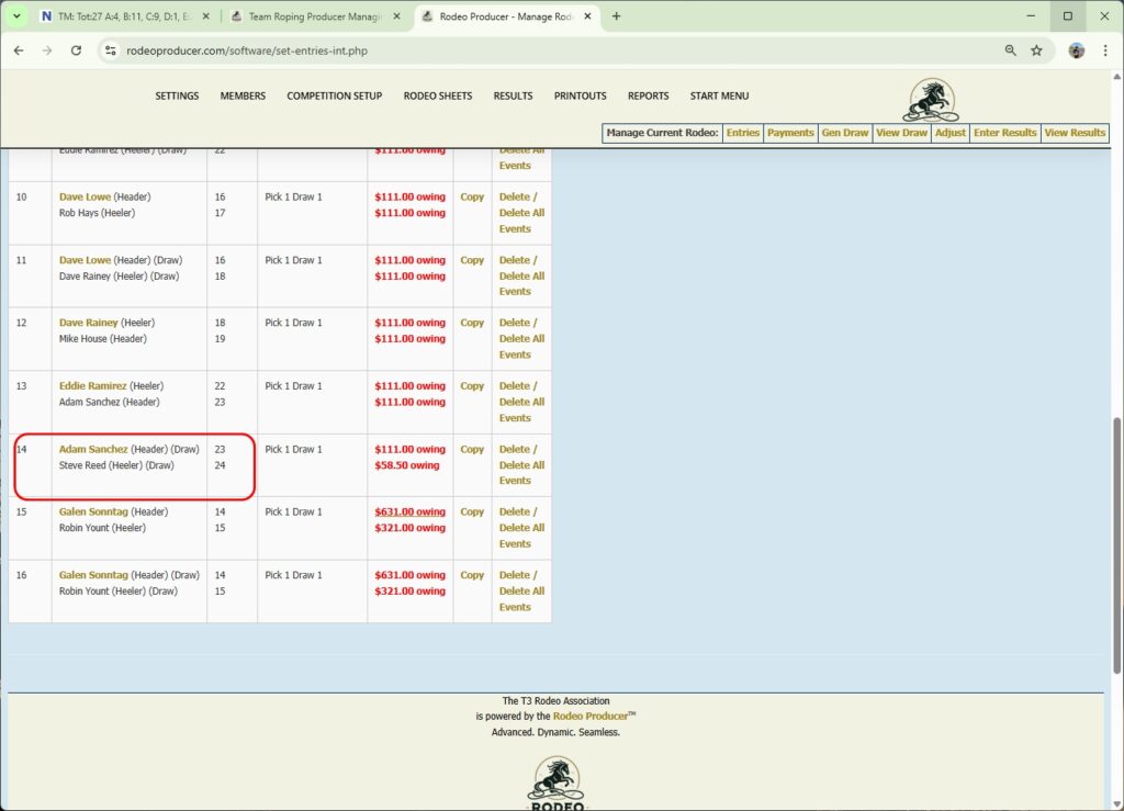 rodeo producer - team roping producer - set entries - p1d1 rodeo producer - team roping producer - set entries - p1d1