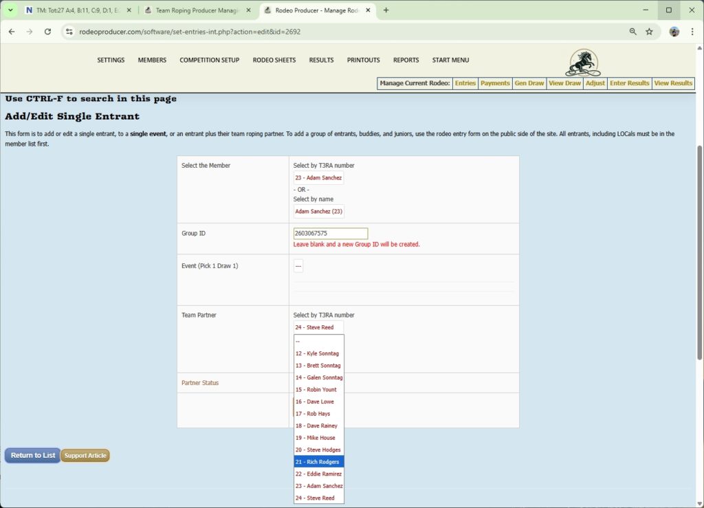 rodeo producer - team roping producer - set entries - p1d1-detail-change rodeo producer - team roping producer - set entries - p1d1-detail-change